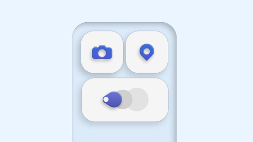 Screenshot that shows a phone with camera, location, and toggle icons.