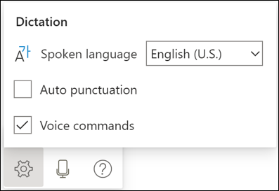 Dictation Toolbar Settings