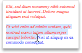 Drag across text