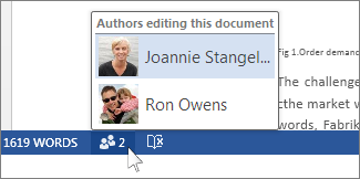 Names of authors working in a file