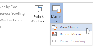 View Macros command