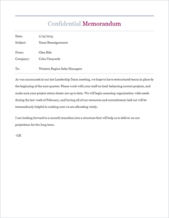 Memo template