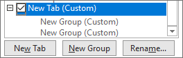 Custom tab and group example