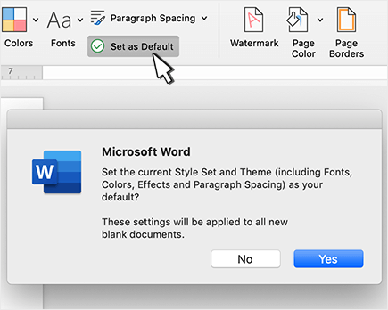 Set default spacing