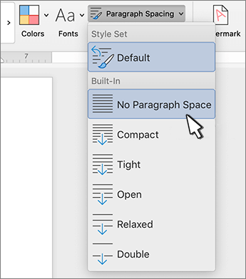 Set single spacing