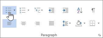Click Bullets or Numbers to switch between the two