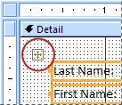 Selector de diseño en un formulario en la vista Diseño