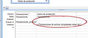 Cuadrícula de diseño de consulta, fila Anexar a