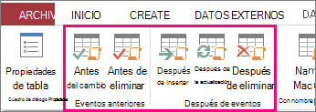 Agregar una macro de datos condicionada por los eventos