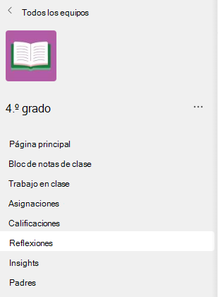 Captura de pantalla del menú Refelct.