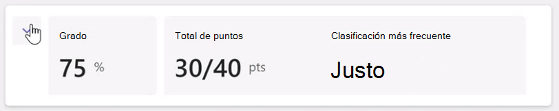 Captura de pantalla de la calificación.