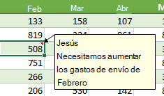 Imagen de un comentario que se ha cambiado de formato.