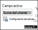 Configuración de campo en la cinta