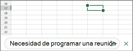 Escriba un comentario y, a continuación, pulse el icono de Publicación