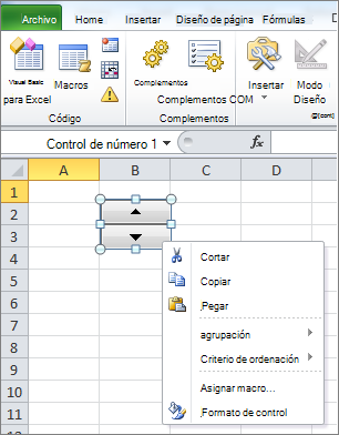 Control de número Control de formato