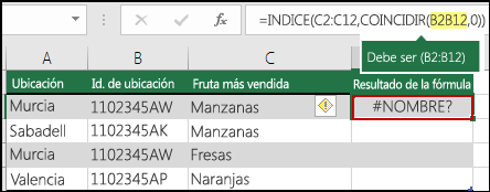 #NAME? error causado por la ausencia de dos puntos en una solución de referencia de rango