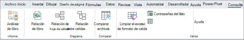 Pestaña Consulta en Excel
