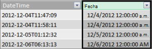 Columna Fecha en una tabla de hechos