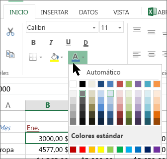 Seleccione otro color de texto