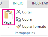 Comando Pegar del grupo Portapapeles