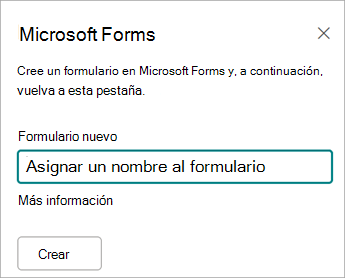 Escriba un nombre para el nuevo formulario