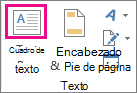 Botón Cuadro de texto en el grupo Texto