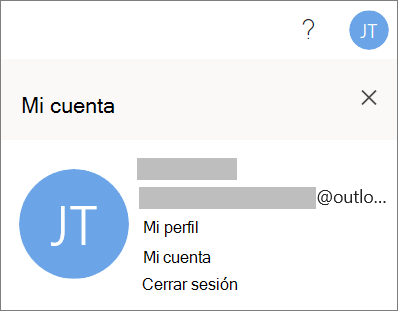 Muestra la opción Cerrar sesión de Office para la web