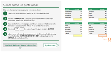 Dar un paseo por Excel