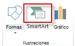 SmartArt en el grupo Ilustraciones de la pestaña Insertar