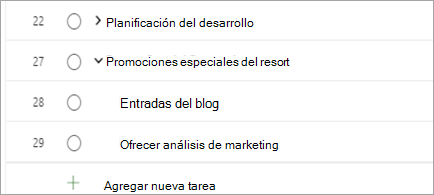 Muestra las tareas del proyecto