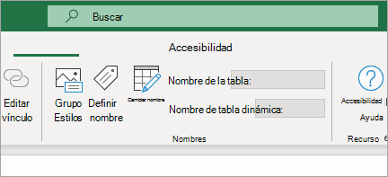 Muestra la cinta de opciones de accesibilidad