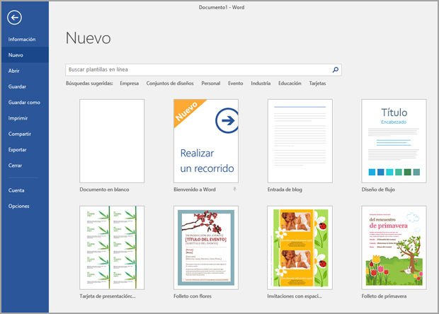 Archivo > nuevo