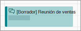 Borrador de reunión de ventas de Calendar