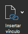 La captura de pantalla muestra la opción Insertar vínculo.