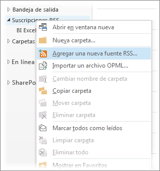 Agregar una fuente RSS