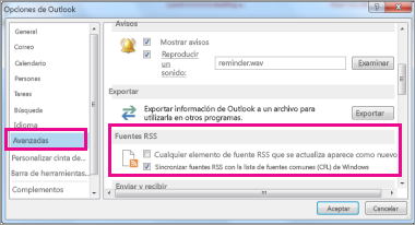 Sincronizar fuentes RSS