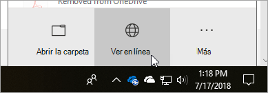 Captura de pantalla del botón Ver en línea