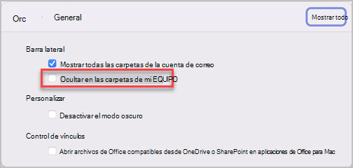 Panel de preferencias