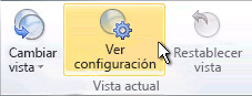 Comando Configuración de la vista en la cinta