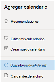 Suscribirse a un calendario
