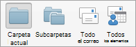 Muestra las opciones de búsqueda de Correo
