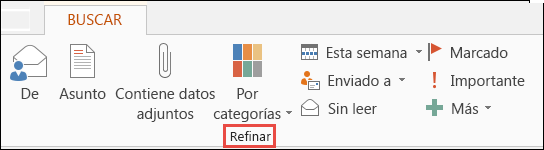 Restringir los resultados de búsqueda con las opciones de refinado de grupo