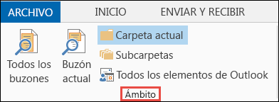 Seleccione el ámbito para restringir los resultados de la búsqueda