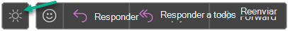 El botón Cambiar a fondo claro en Outlook.