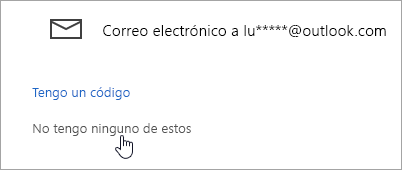 Captura de pantalla del botón No tengo ninguno de estos
