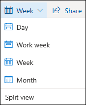 Seleccionar la vista calendario y activar o desactivar la vista en dos paneles.