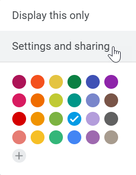 Seleccione Configuración en el calendario de Google.