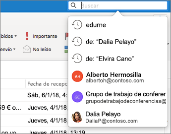 Una lista de mensajes en el fondo y cuadro de diálogo Buscar en primer plano