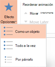 Efecto de animación
