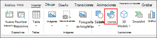 Insertar iconos para PowerPoint